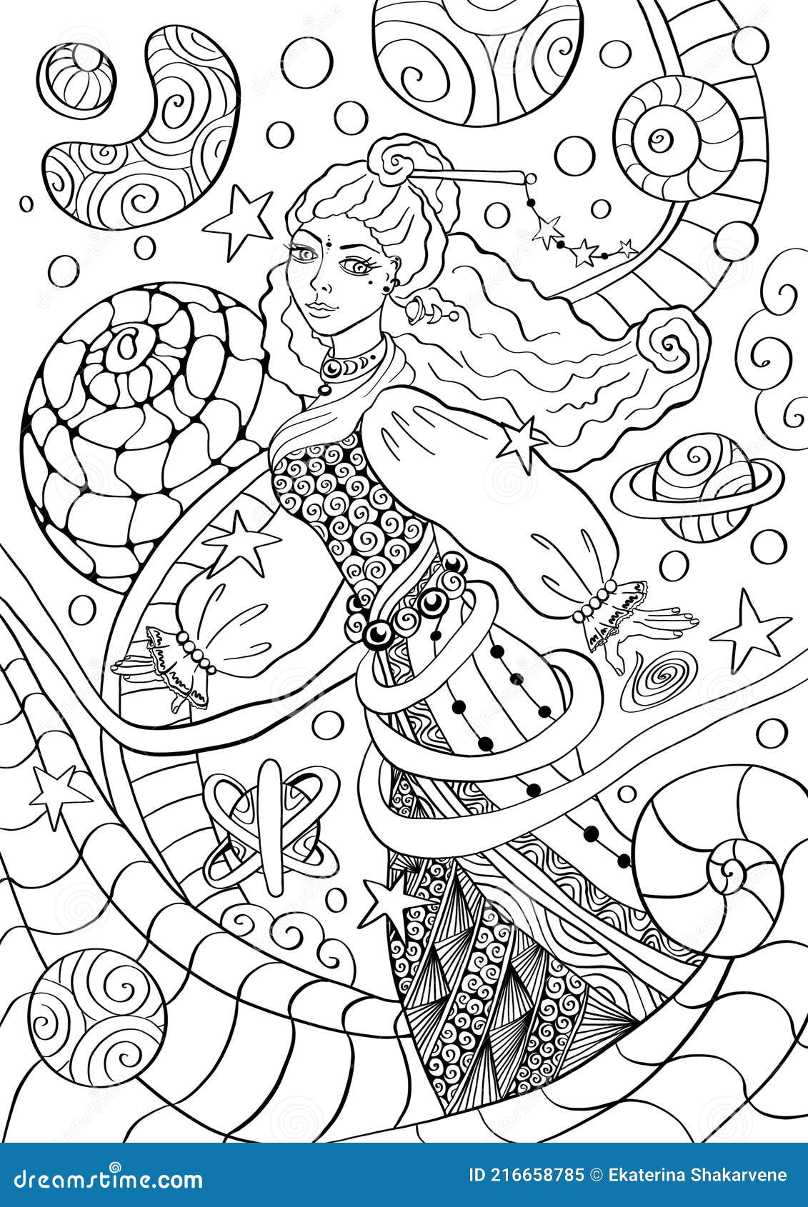 Mujer En Universo Con Planetas Meditación Adulto Para Colorear Libro Página Imagen de archivo - Imagen de bosquejo, cosmos: 216658785 Mujer En Universo Con Planetas Meditación Adulto Para Colorear Libro Página Imagen de archivo - Imagen de bosquejo, cosmos: 216658785