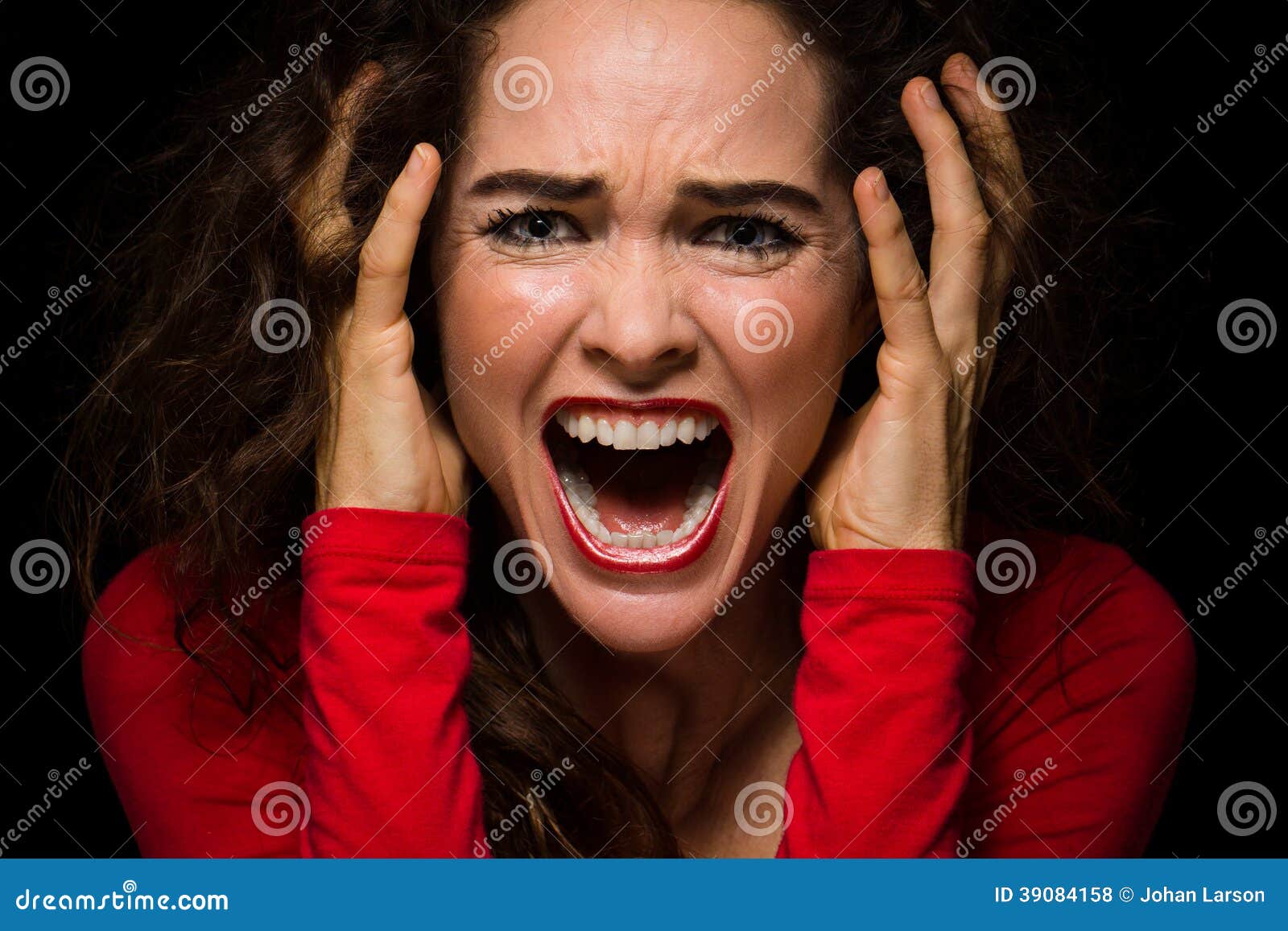 Mujer Enojada, Desesperada Que Grita Foto de archivo Imagen de manos, rabia 39084158