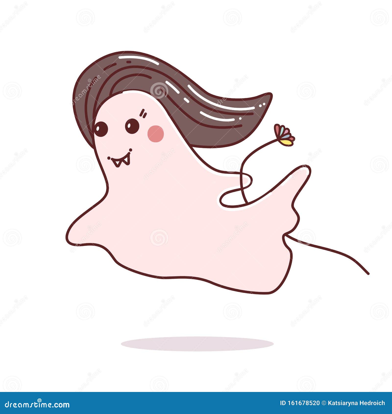 Hermosa Chica Halloween Caricatura Fantasma Horquilla Clip 