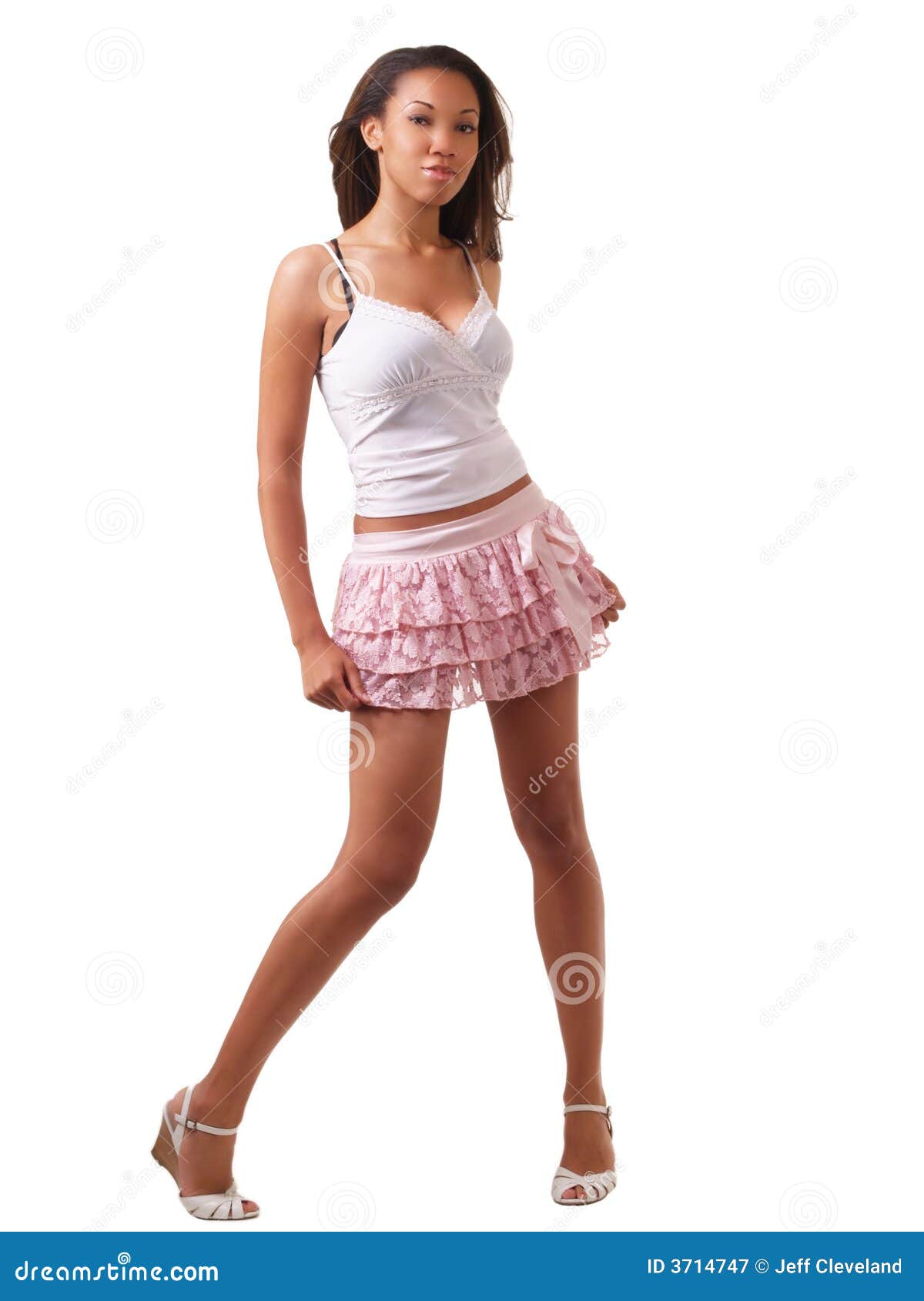 Mujer En Falda Y Tapa Imagen de archivo - Imagen de rosa, falda: 3714747