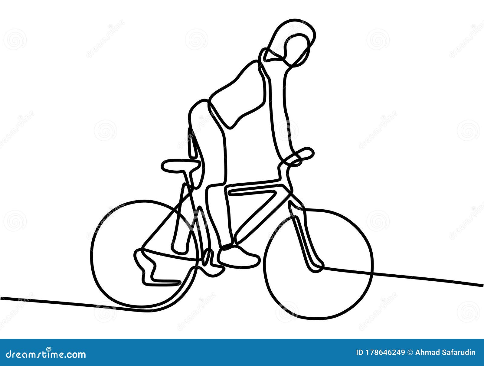 Dibujo montando bicicleta sale