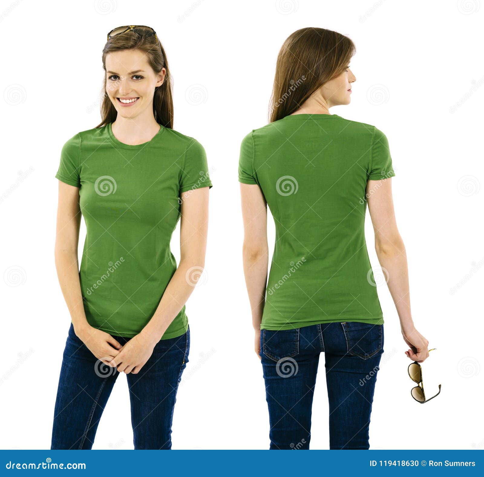 camisa verde mujer
