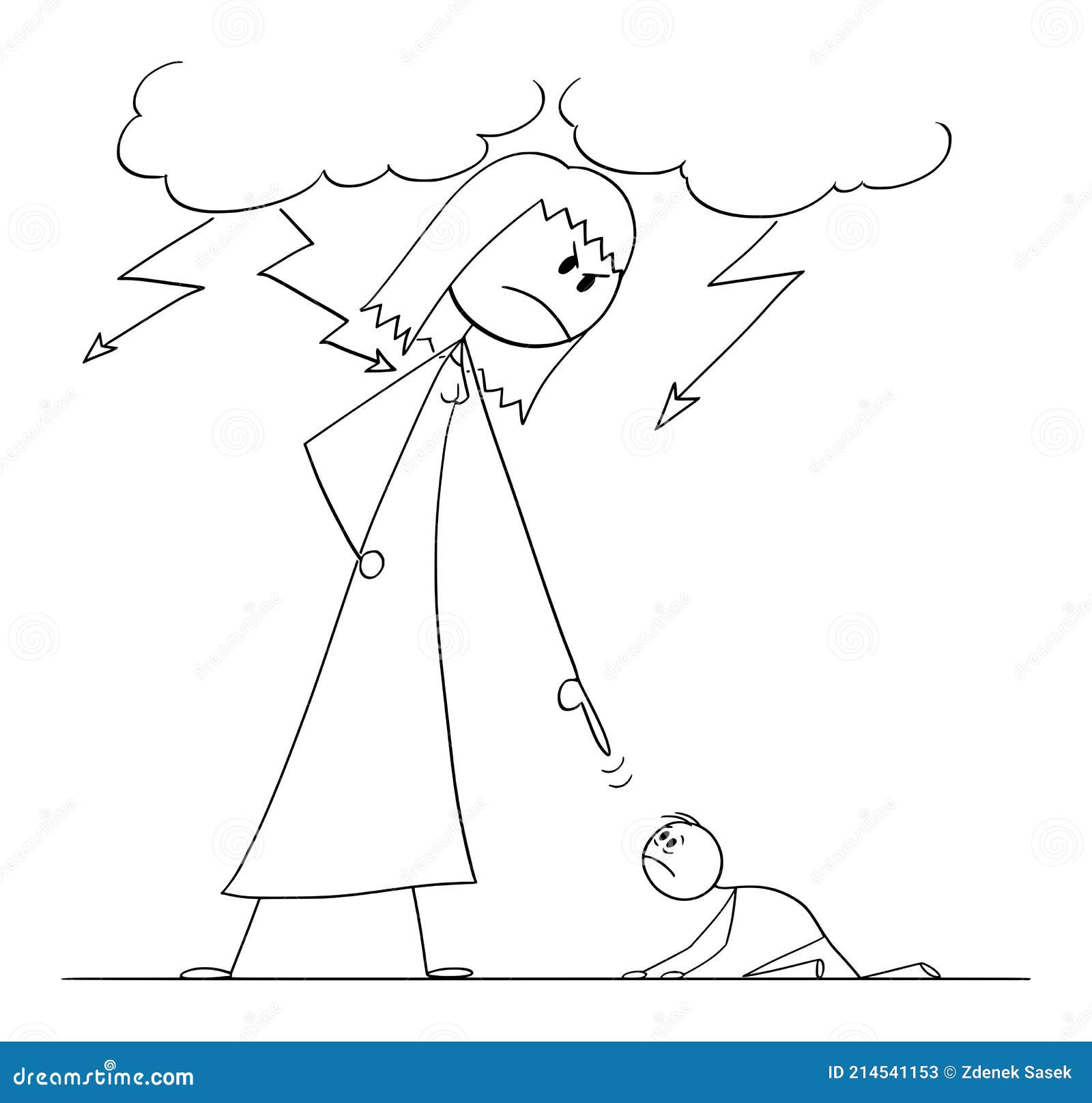 Mujer Oprimir Hombre Usando Su Poder Vector Dibujos Animados Palo Figura  Ilustración Ilustración del Vector - Ilustración de divertido, pares:  214541153