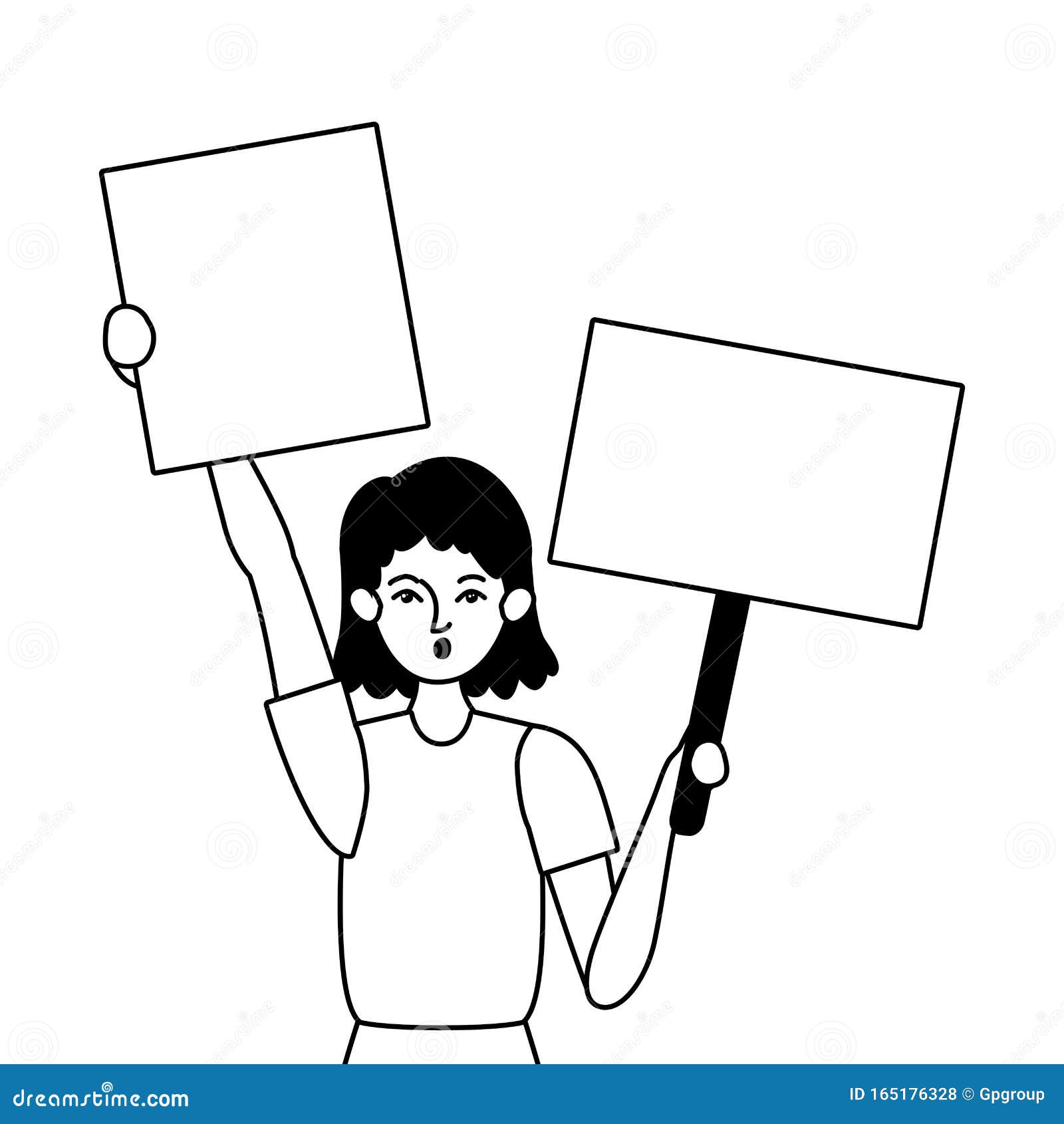 Mujer Protestando Por El Diseño De Vectores De Derechos Humanos Ilustración  del Vector - Ilustración de mujer, etnicidad: 165176328
