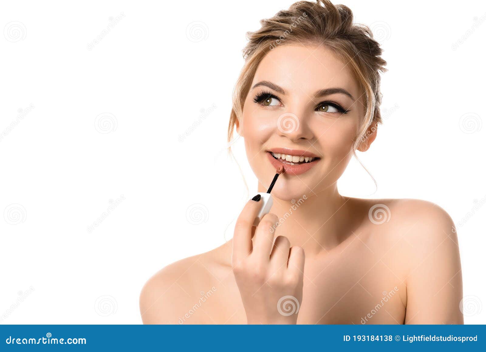 Mujer Rubia Rubia Desnuda Sonriente Con Foto De Archivo Imagen De Positivo Emocional