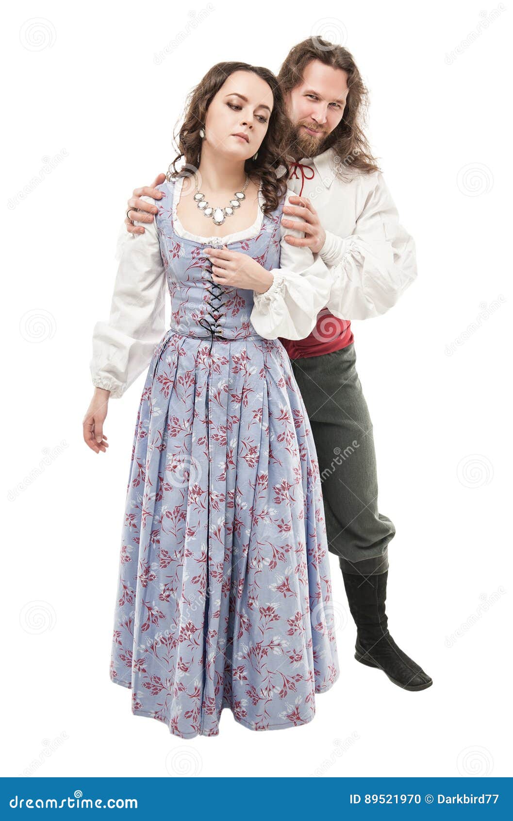 Mujer Y Hombre Románticos De Los Pares En Ropa Medieval Foto de archivo -  Imagen de traje, pares: 61647410