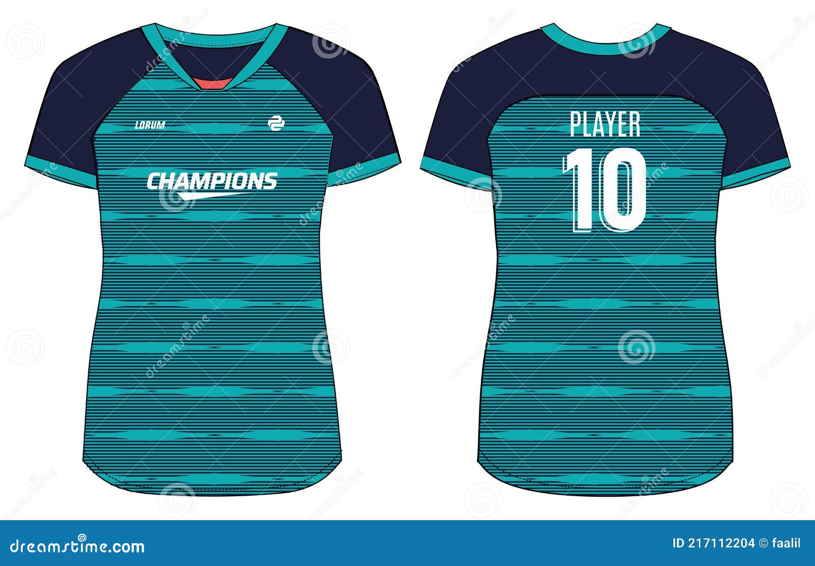Mujeres Camiseta Deportiva Camiseta Diseño Ilustración Raglan Cuello Camiseta Para Niñas Y Voleibol Jersey Fútbol Ilustración del Vector Ilustración de raya, equipo: