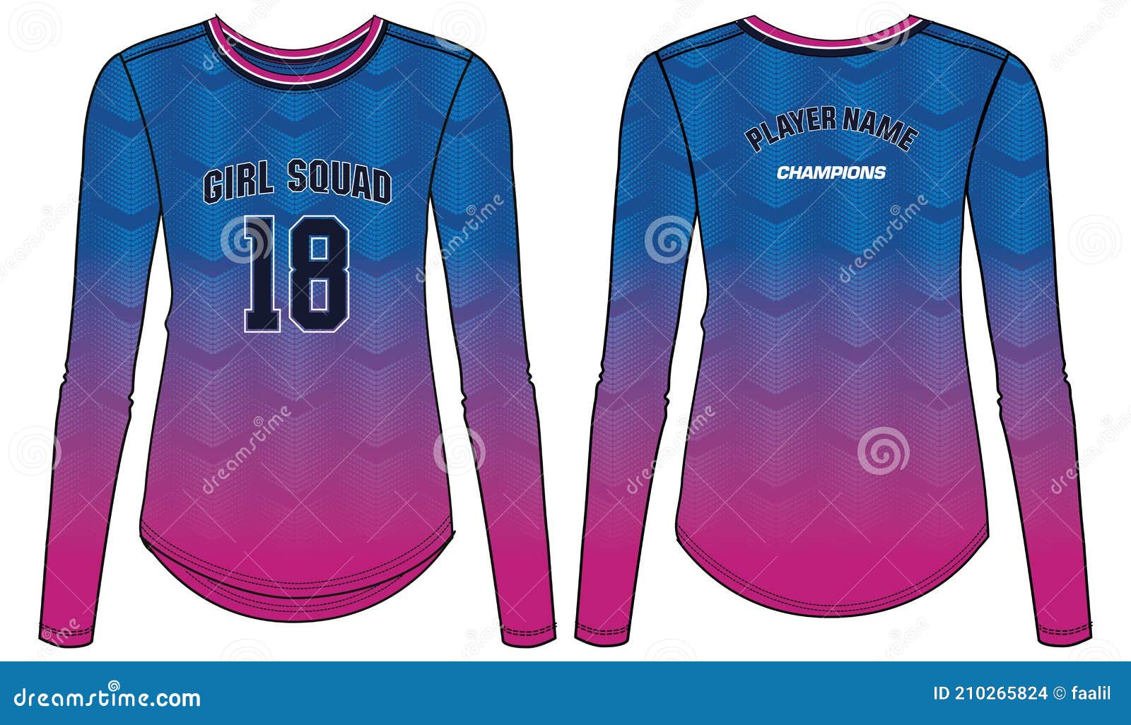 Suavemente Hecho para recordar bobina Mujeres De Manga Larga Camiseta Deportiva Jersey Diseño Ilustración  Adecuada Para Niñas Y Mujeres Para El Fútbol Jersey De Voleibo Ilustración  del Vector - Ilustración de retroceder, activo: 210265824