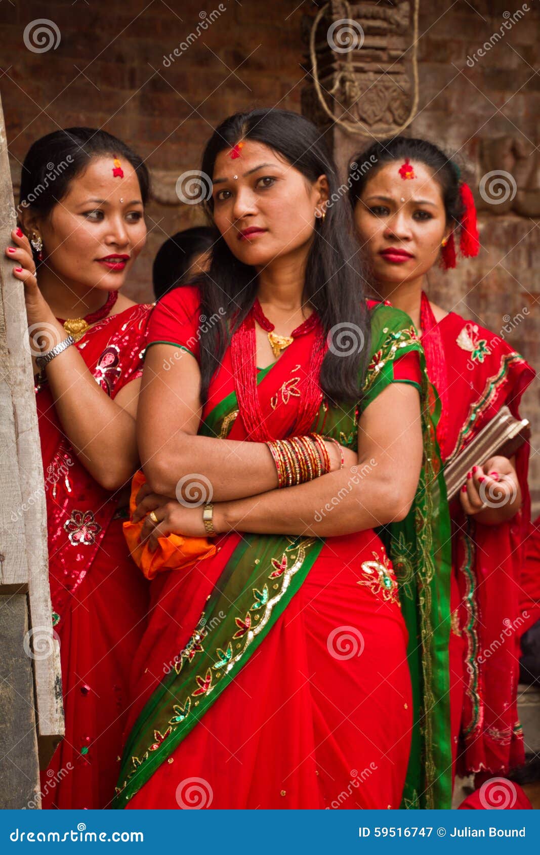 Mujeres Del Festival De Teej Cuadrado De Durbar Katmandu Nepal Fotografía Editorial Imagen