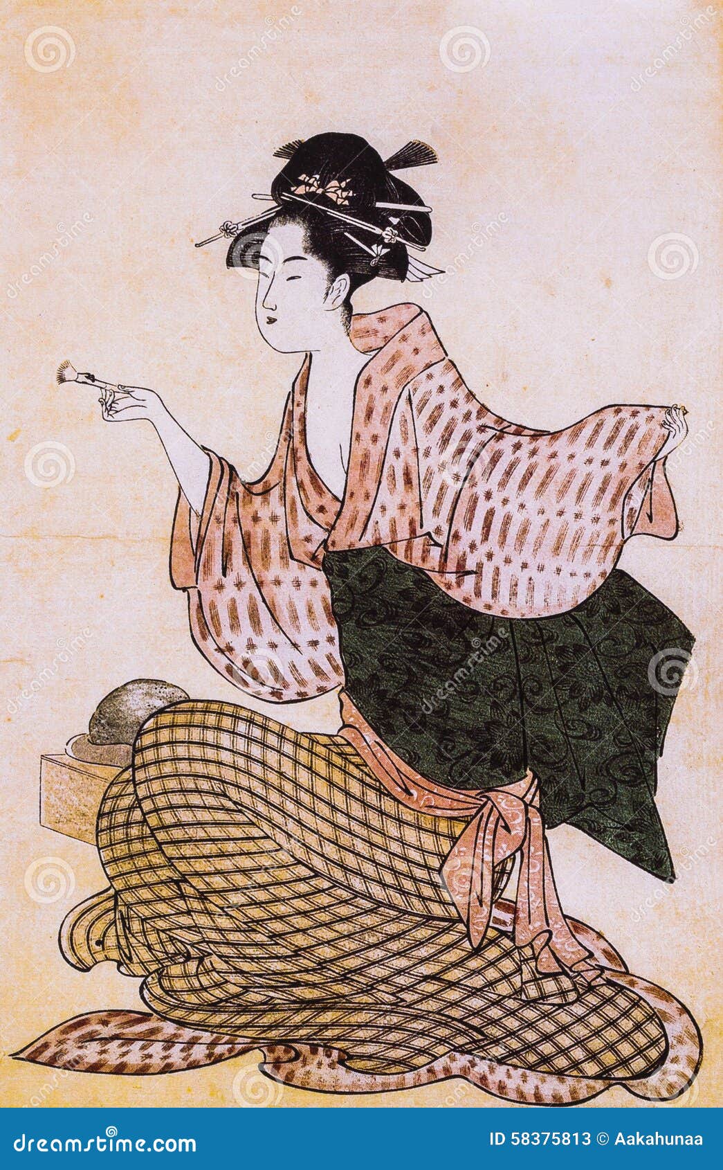 Mujeres Japonesas En Tradicional de archivo - de traje, caracteres: 58375813