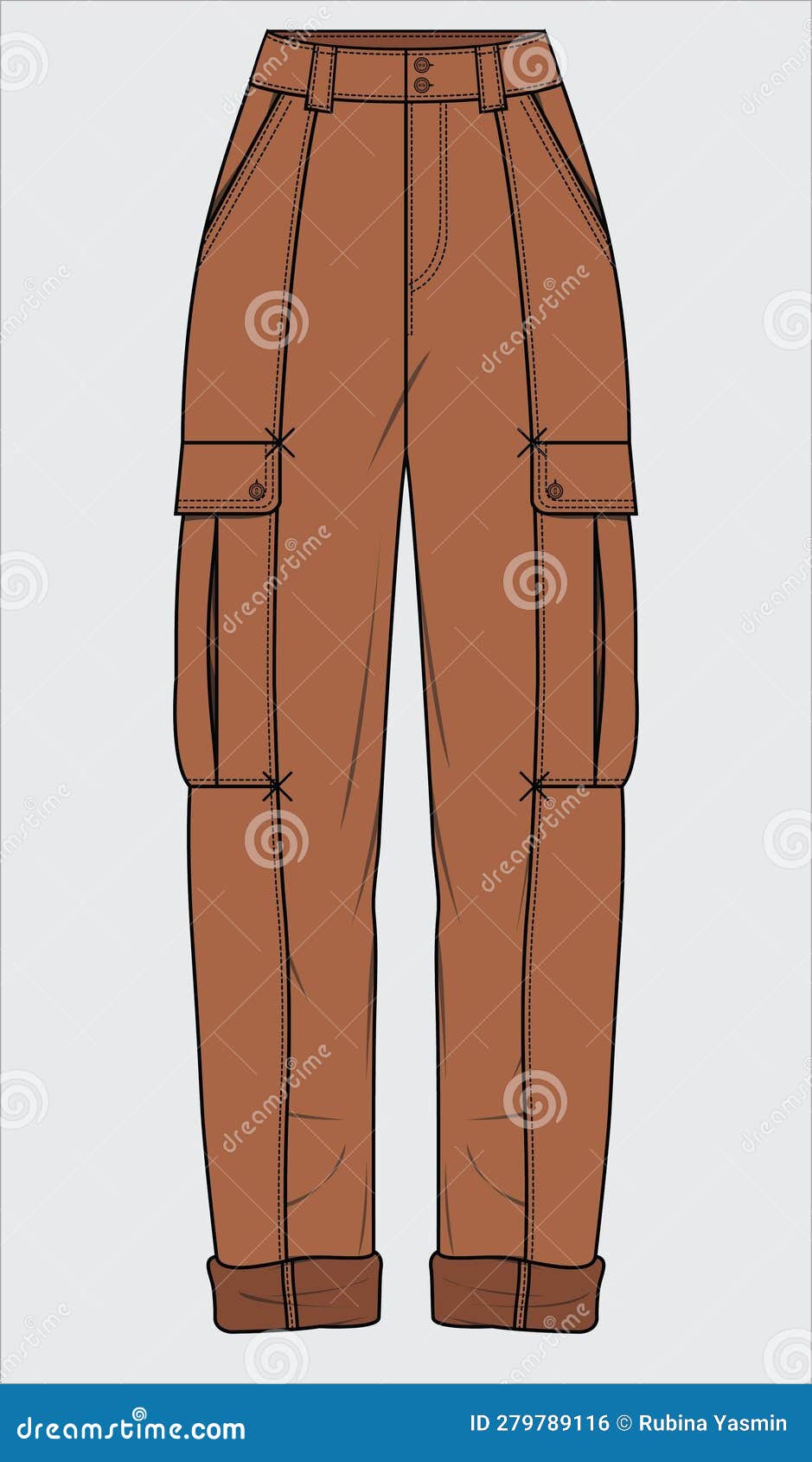 Mujeres Y Niñas Usan Pantalones De Pantalones Ilustración del Vector - Ilustración de bolsillo: 279789116