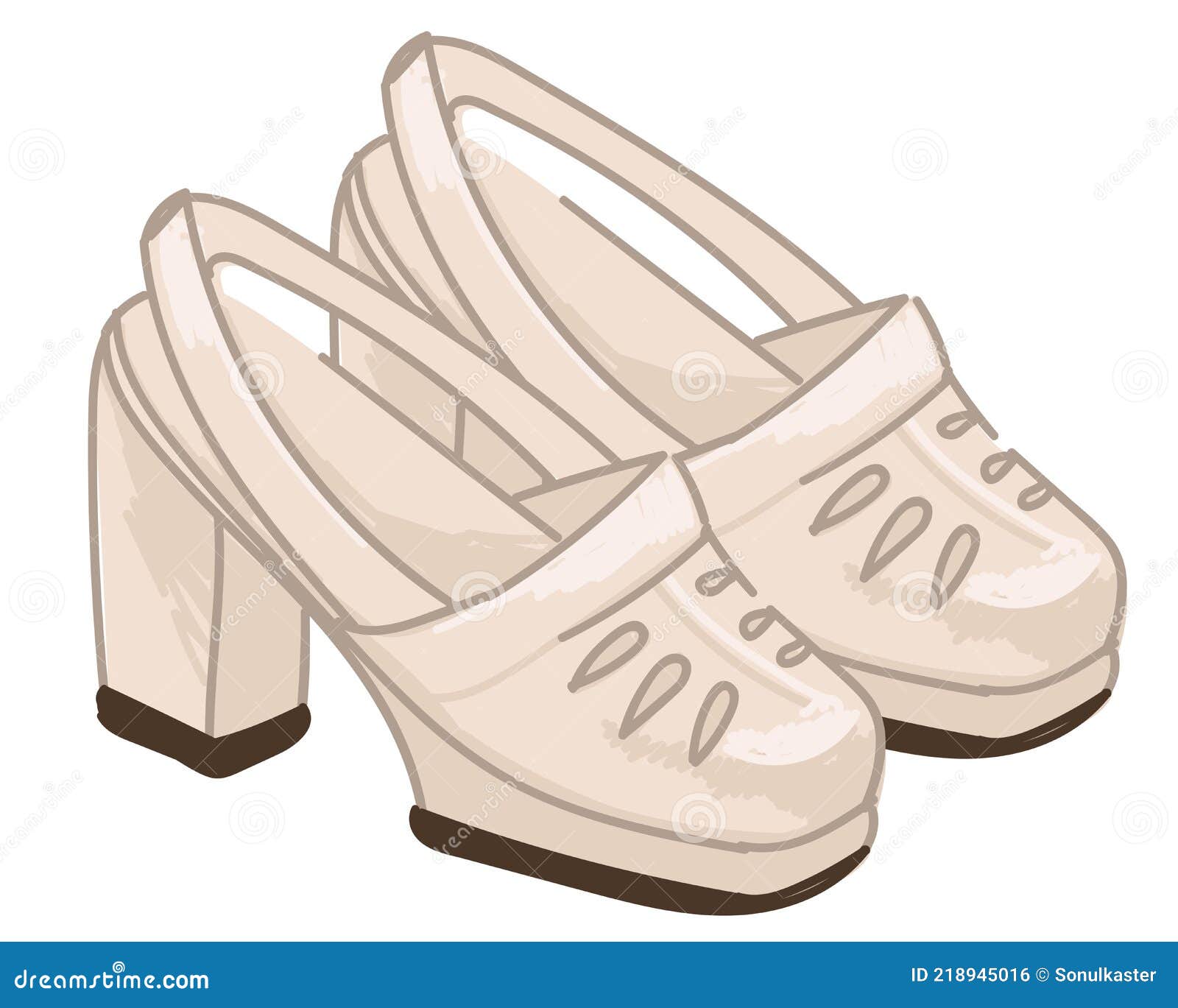 Mujeres Zapatos Y Ropa Tendencias Calzado De Los Años 70 del Vector - Ilustración de elegante, zapato: 218945016