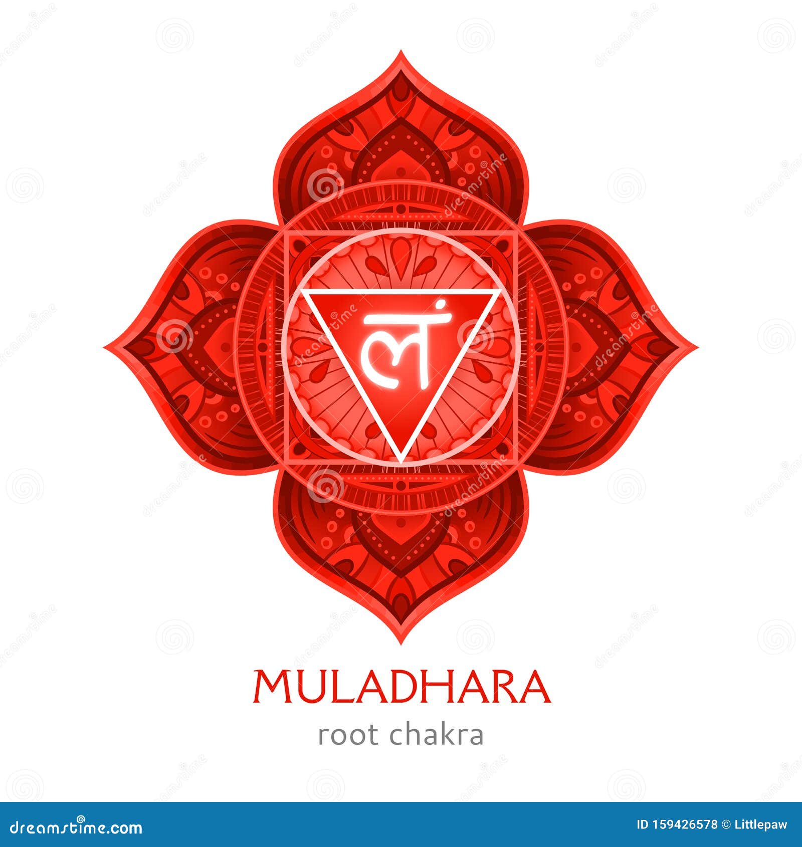 muladhara, root chakra . colorful mandala.  