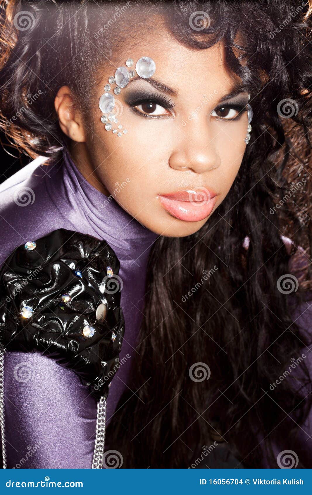 Mulatto girl with crystals stock photo. Image of lovely 