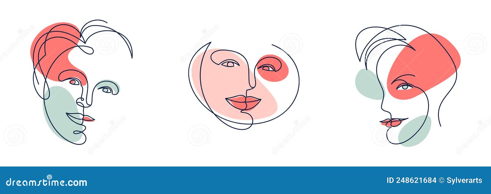 Retrato artístico de menina desenho vermelho pintado à mão em