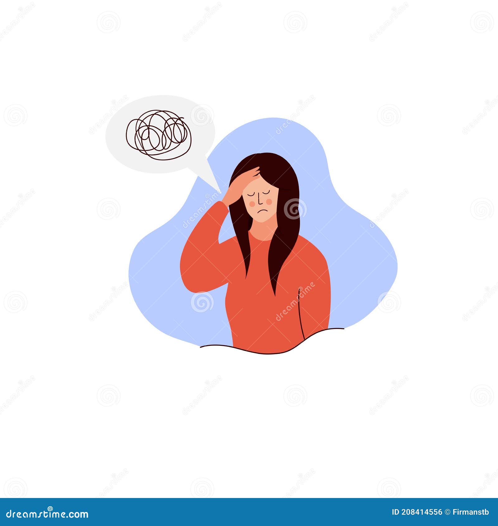 Menina triste o conceito de apatia e depressão