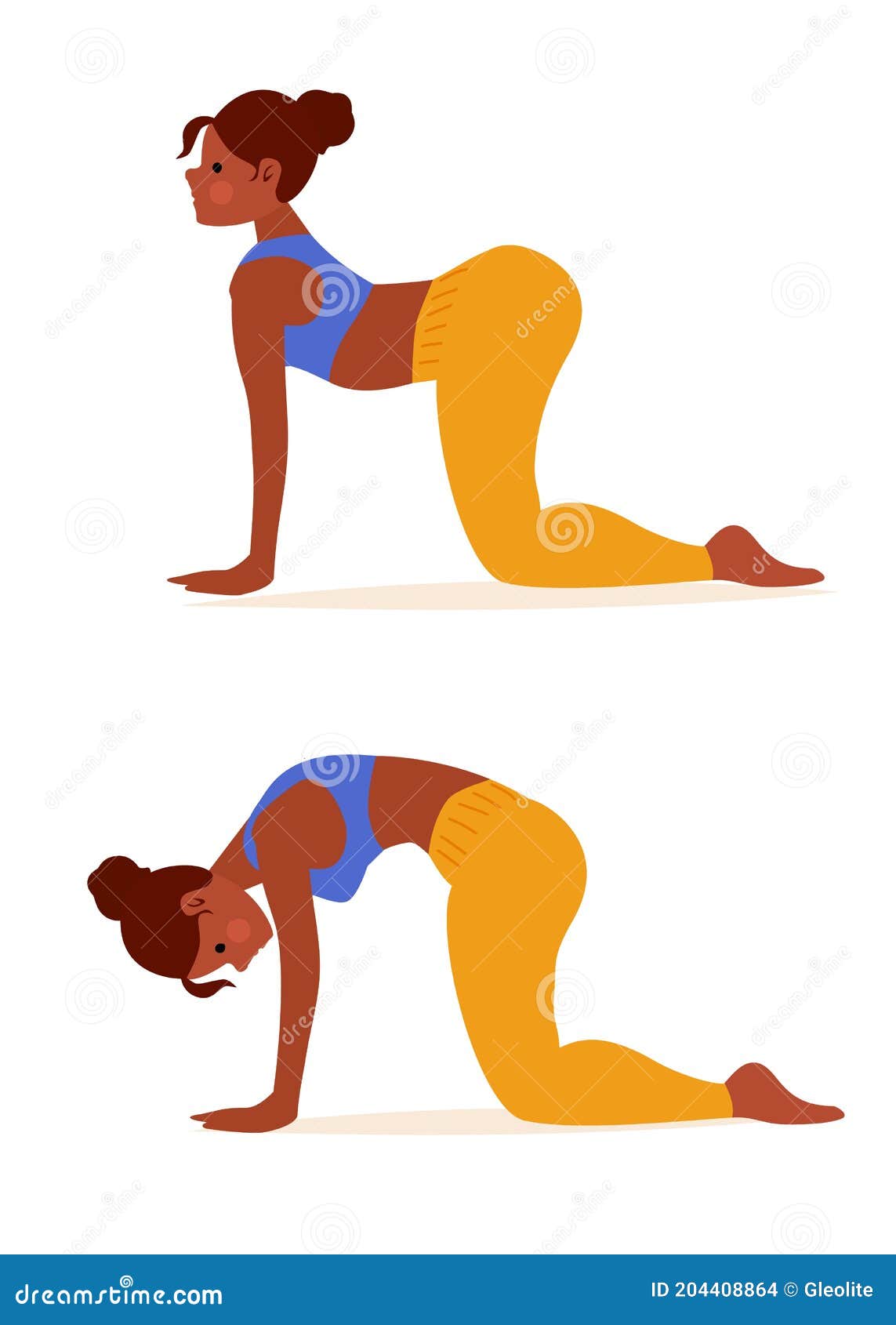 https://thumbs.dreamstime.com/z/mulher-em-vaca-yoga-cat-d%C3%A1-dois-passos-para-esticar-as-costas-e-promover-flexibilidade-espinhal-ilustra%C3%A7%C3%A3o-sobre-exerc%C3%ADcio-204408864.jpg
