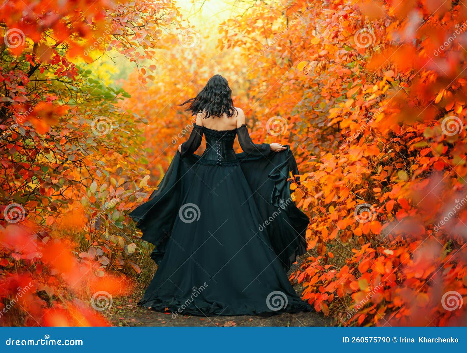 Gótico Bela Adormecida Princesa Medieval Vermelho e Preto vestido