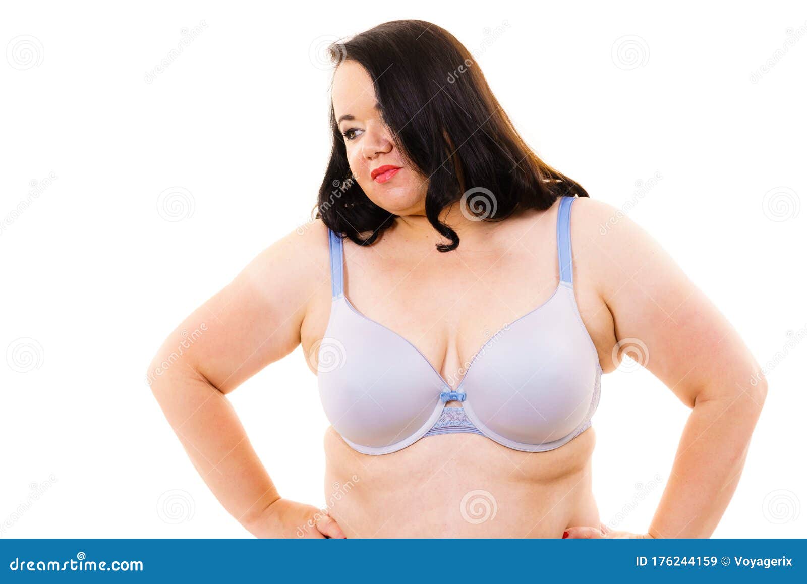 Mulher Grande De Peito Usando Sutiã Imagem de Stock - Imagem de underwear,  gordo: 176244159