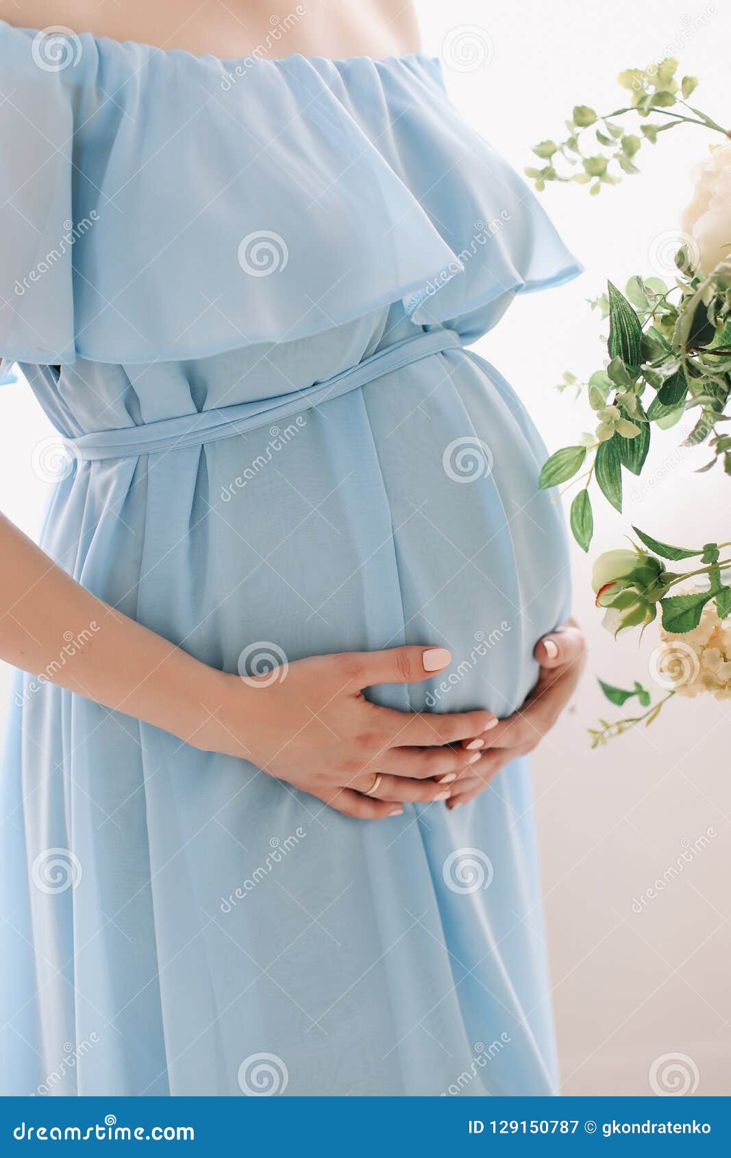 vestido azul gravida