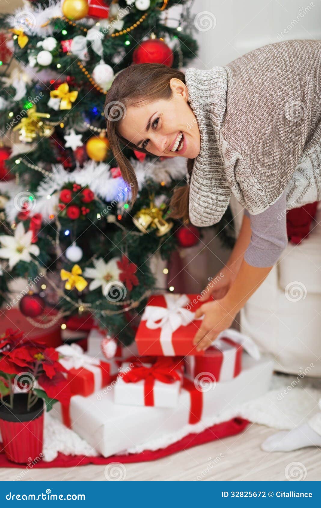 Mulher Que Toma a Caixa Do Presente De Natal De Debaixo Da árvore De Natal Foto de Stock - Imagem de caixa, preparar: 32825672 Mulher Que Toma a Caixa Do Presente De Natal De Debaixo Da árvore De Natal Foto de Stock - Imagem de caixa, preparar: 32825672
