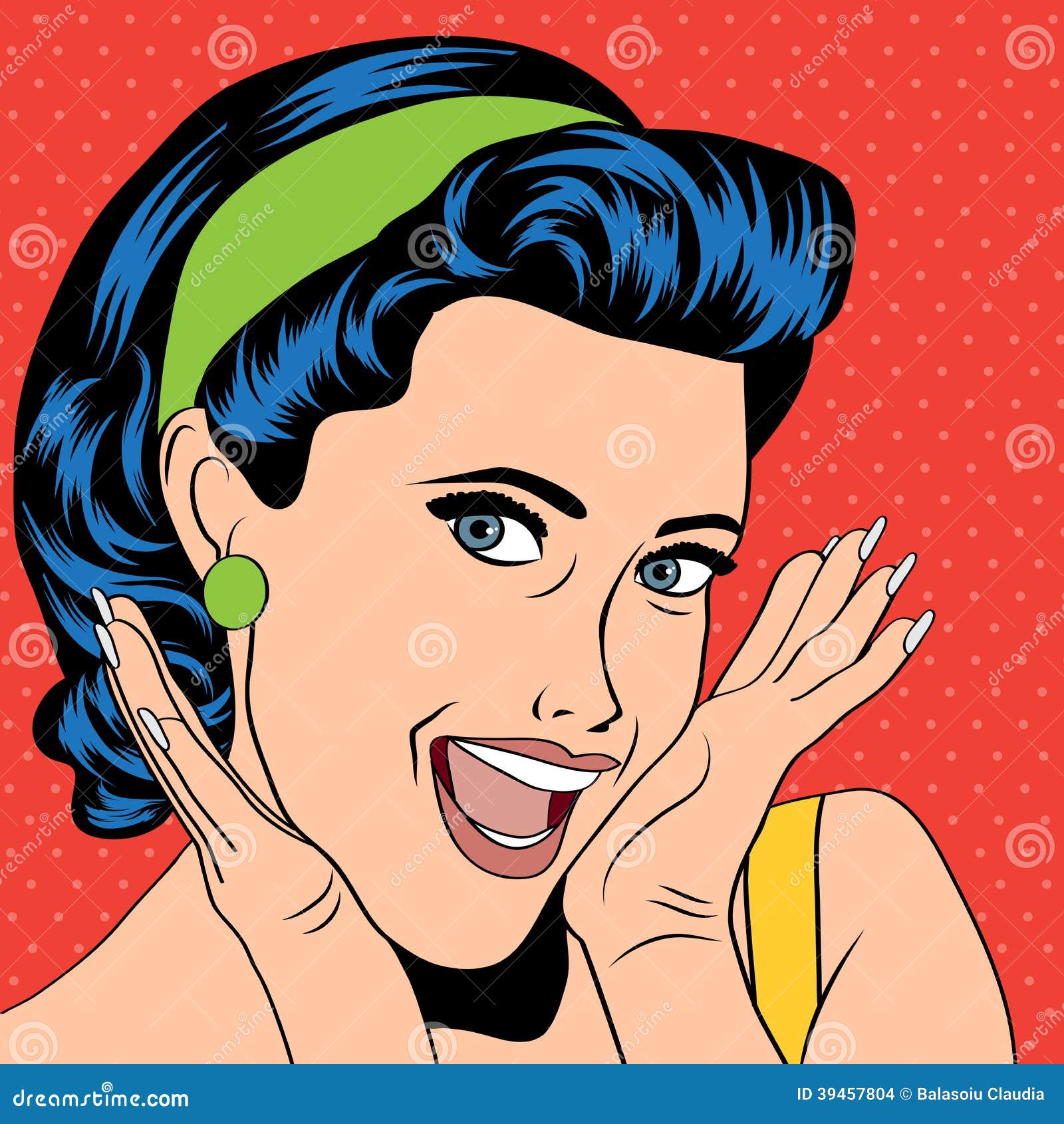 Mulher Retro De Popart No Estilo Da Banda Desenhada 