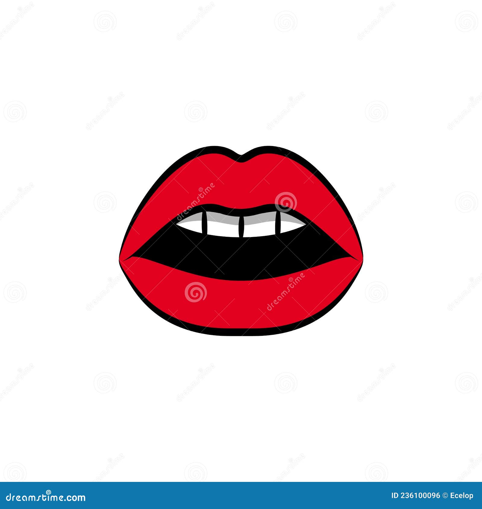 Boca com lábios sensuais — Ilustração de Stock