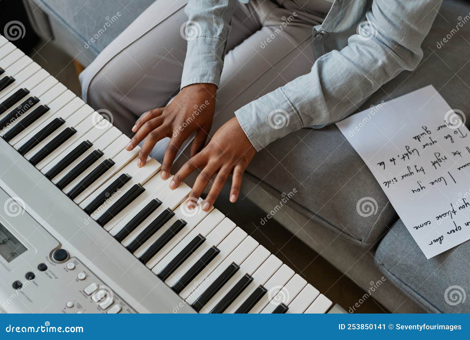 Cão Que Joga a Música No Teclado Imagem de Stock - Imagem de jogar