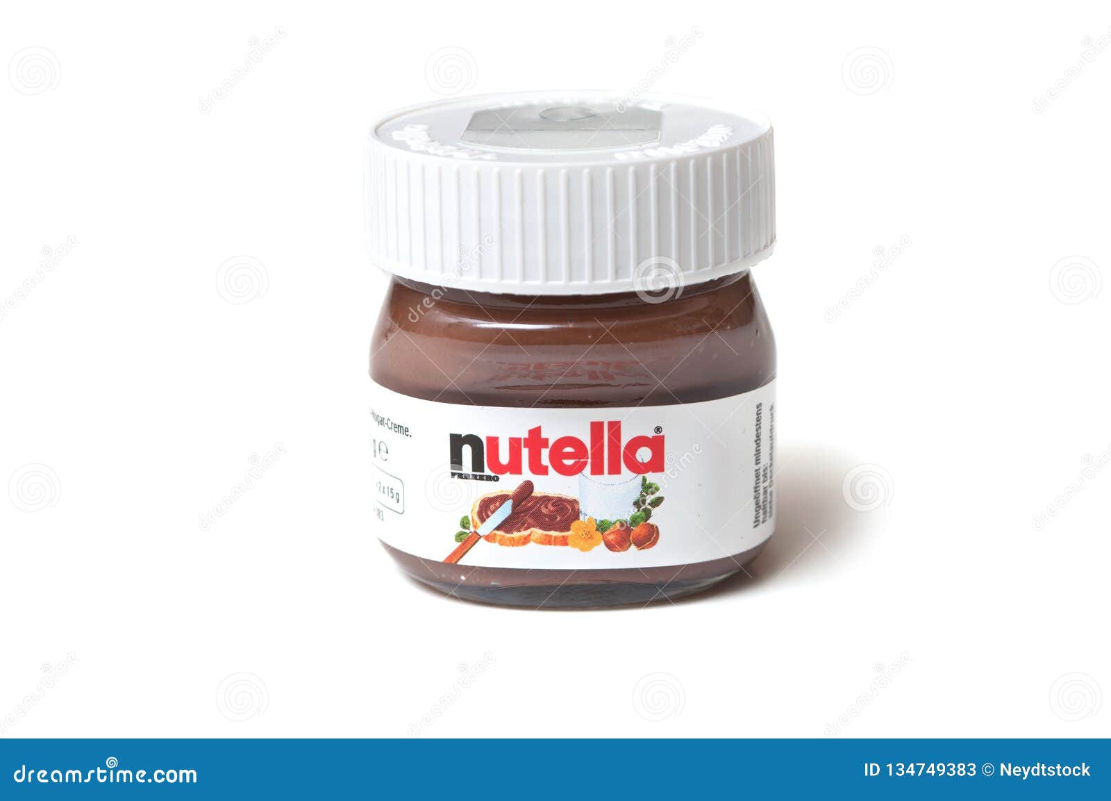 Mini Nutella Container on White Background Editorial Stock Photo - Image of  isolated, nutella: 134749383