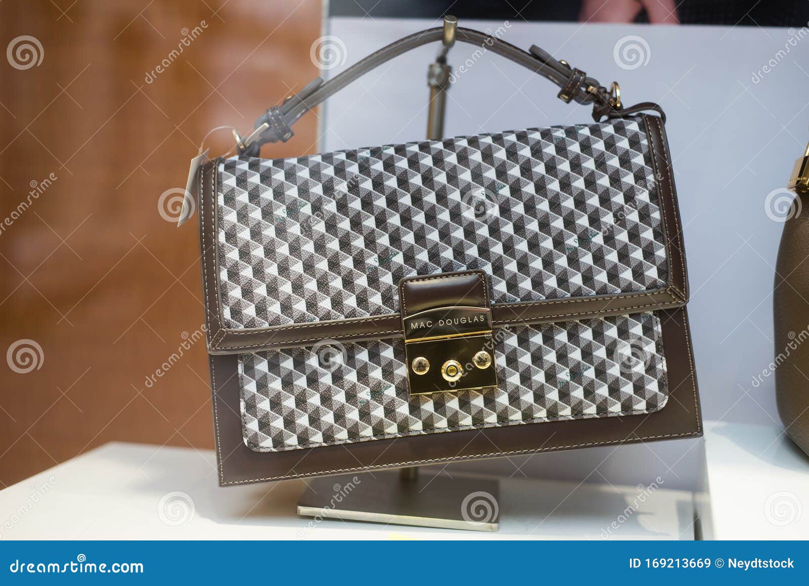 Leather Handbag by Mac Douglas in a Luxury Fashion Store Showroom ...