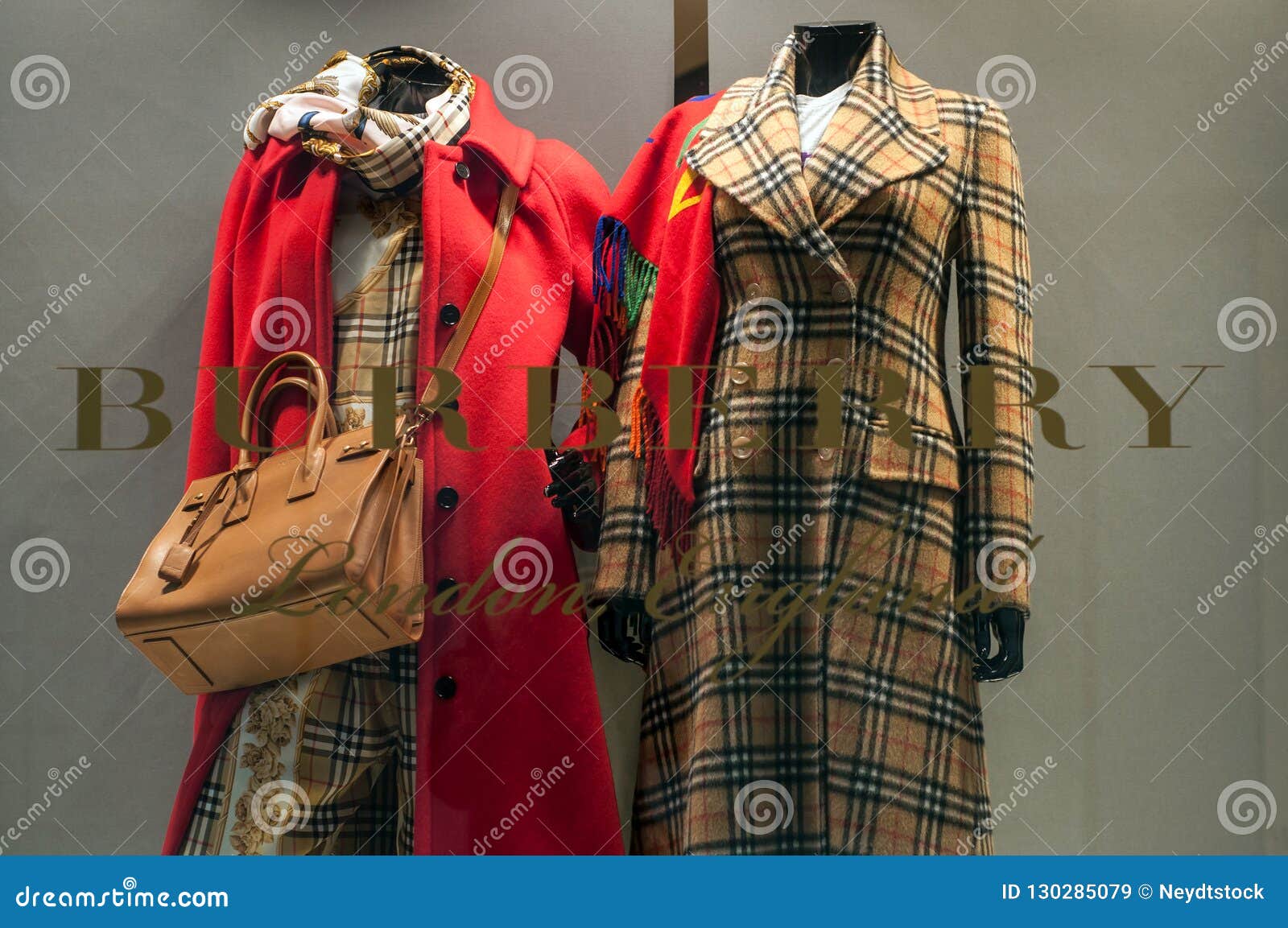 Burberry Stre Showroom with Winter Clothes on Mannequin Editorial Stock ...