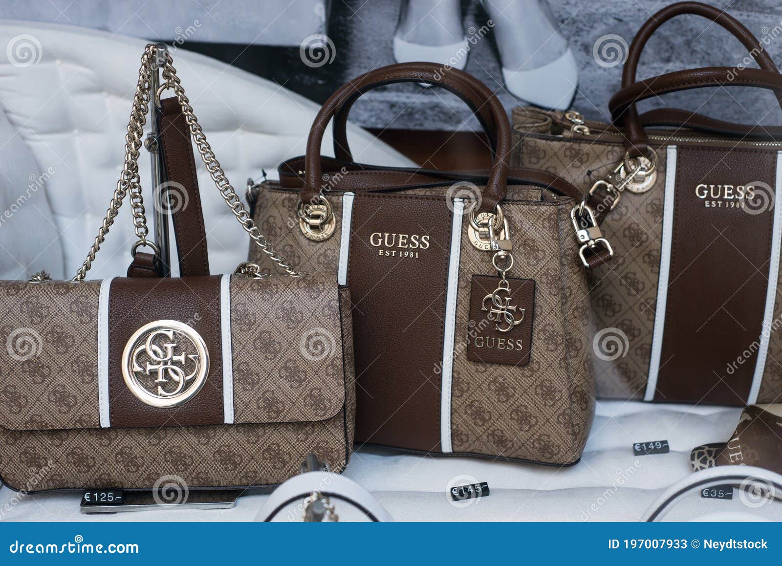 Guess Leather Handbag in a Luxury Fashion Store Showroom Editorial Stock  Photo - Image of elegant, guess: 162214963