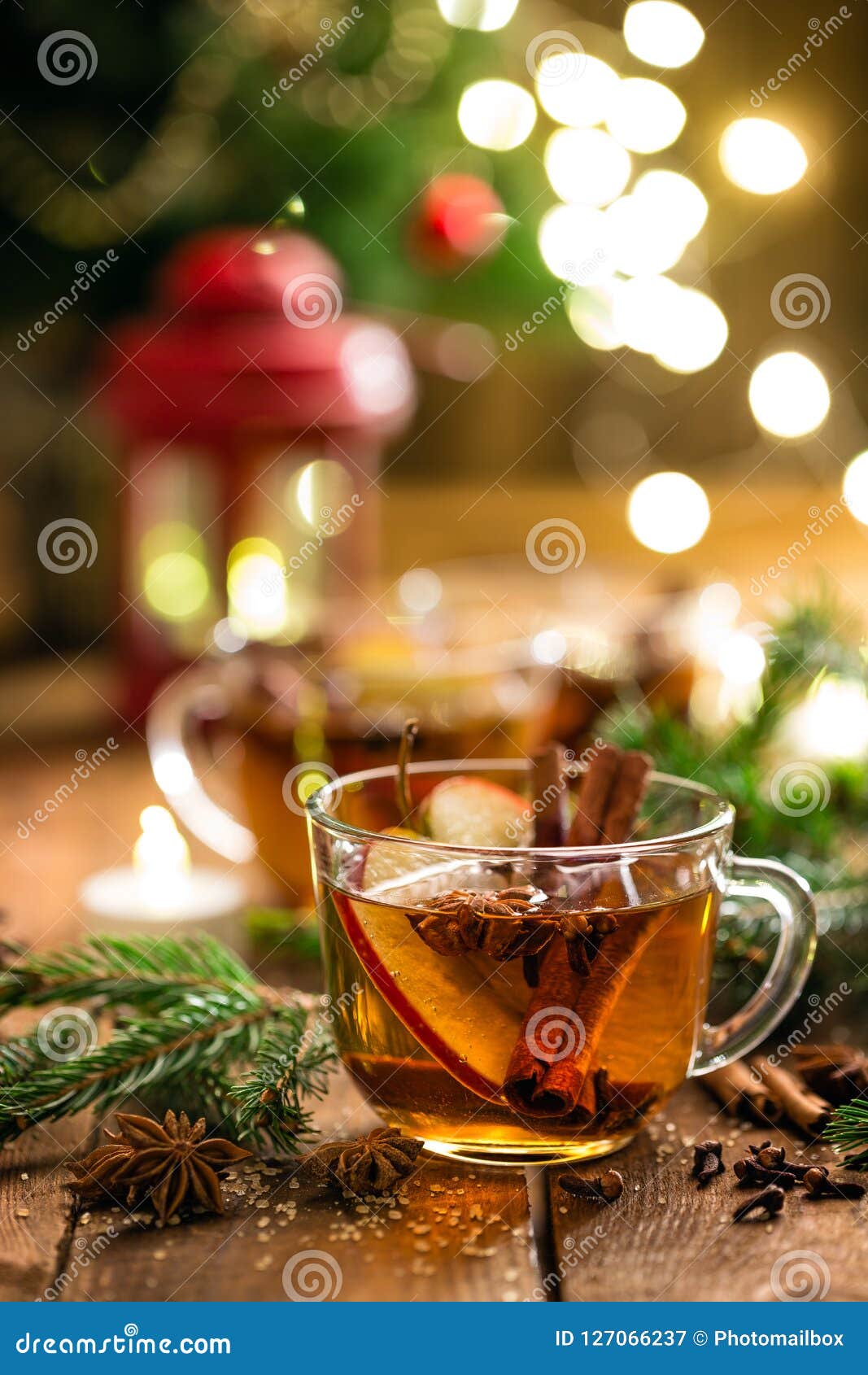 mulled cider with cinnamon, cloves and anise. traditional christmas drink