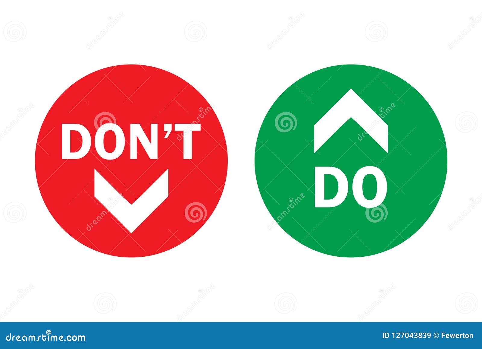do and don`t up and down, pros and cons left green right arrows in circles with transparent background