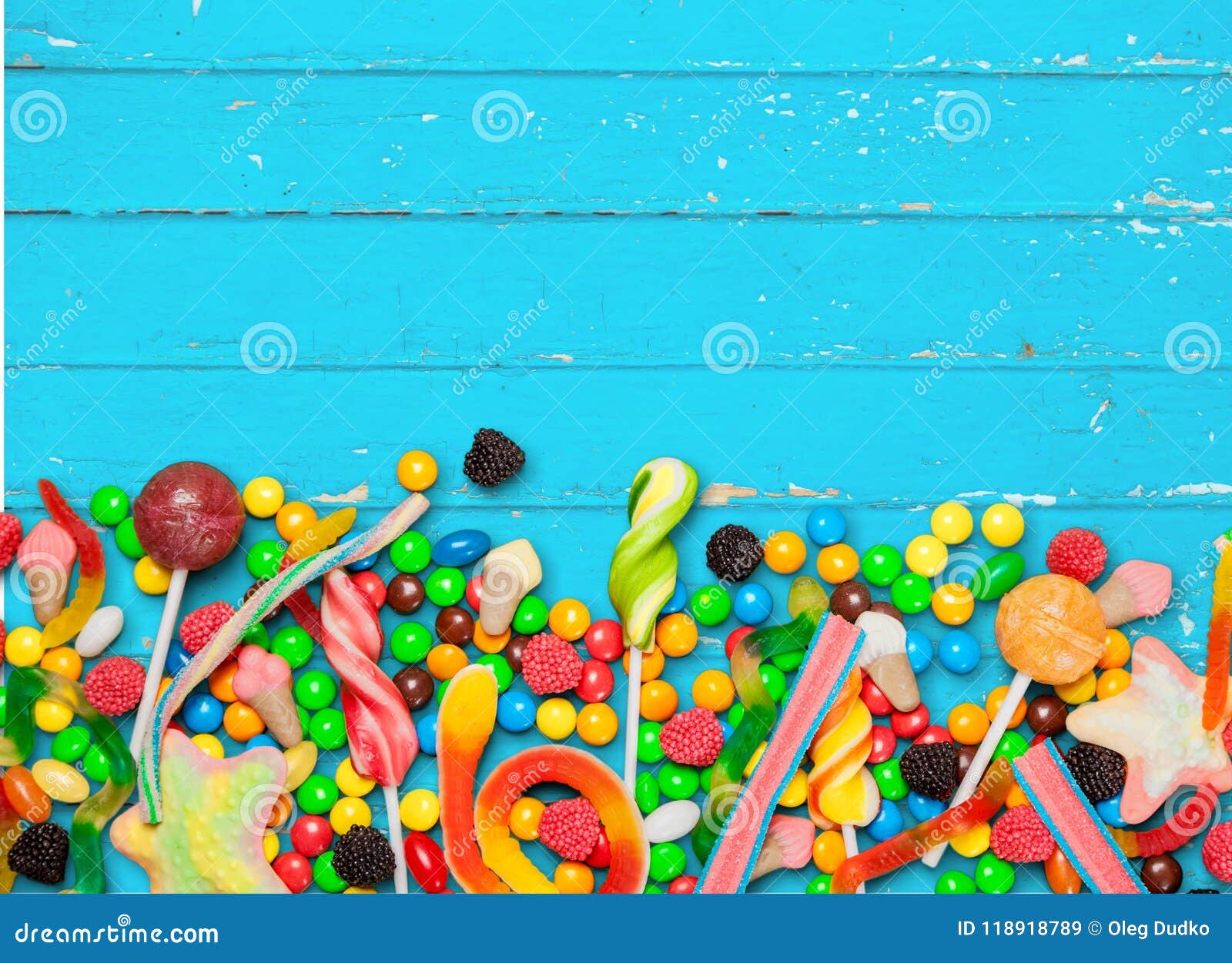 Multi color candy on desk stock image. Image of holiday - 118918789