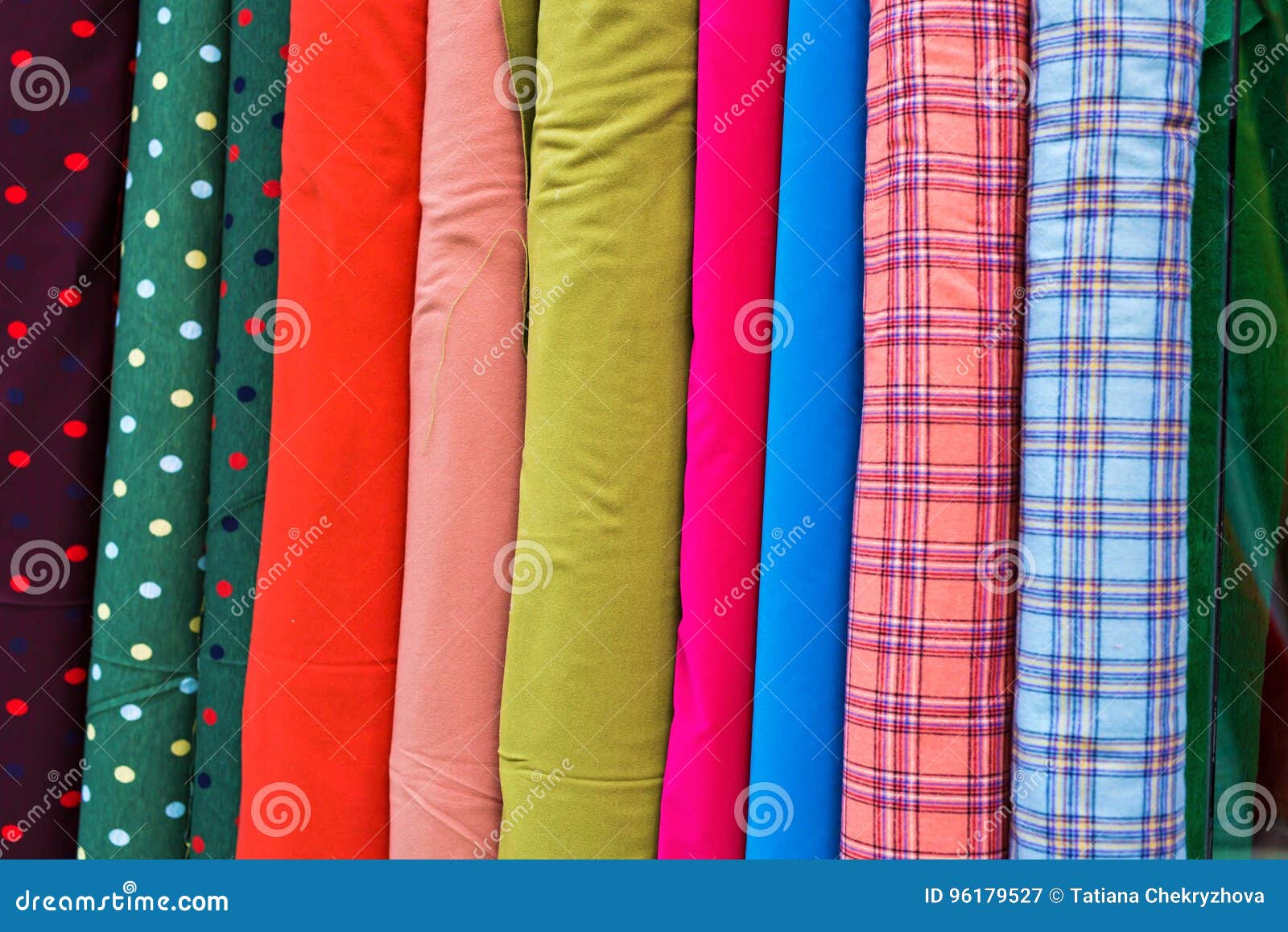 Multi Color Fabric in a Row Stock Image - Image of color, canvas: 96179527