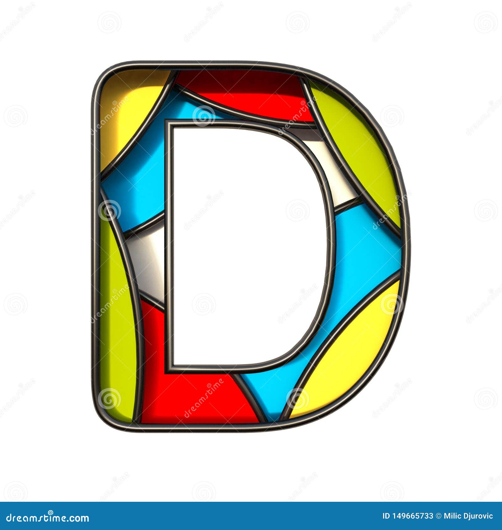 Multi Color Layers Font Letter D 3D Stock Illustration - Illustration ...