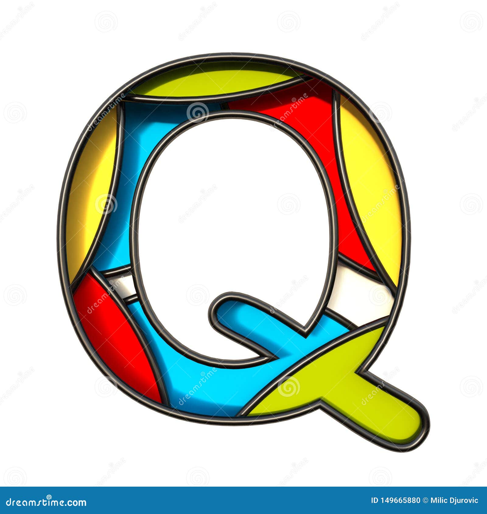 Multi Color Layers Font Letter Q 3D Stock Illustration - Illustration ...