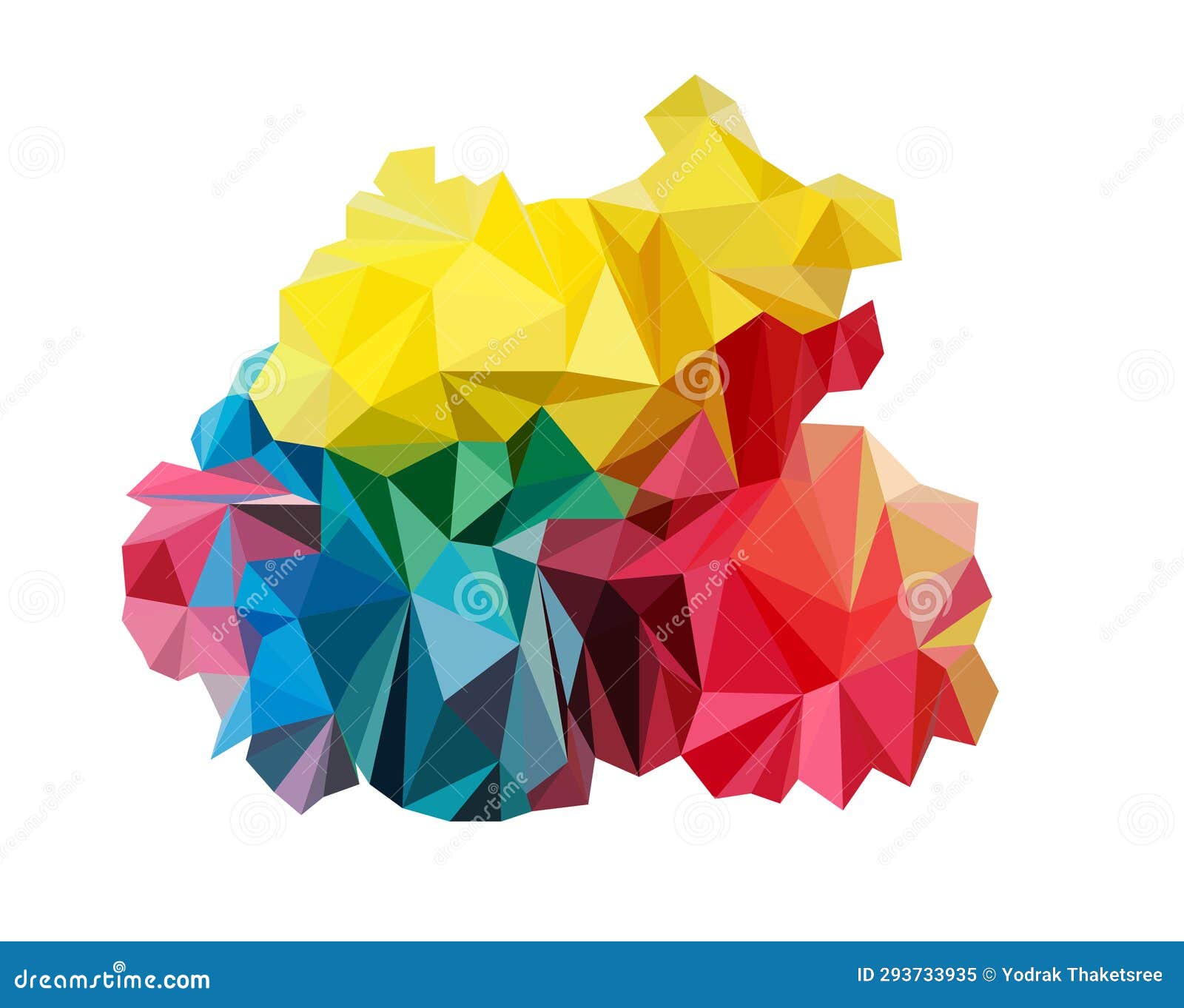 multi color paint splash polygon   on white background icon