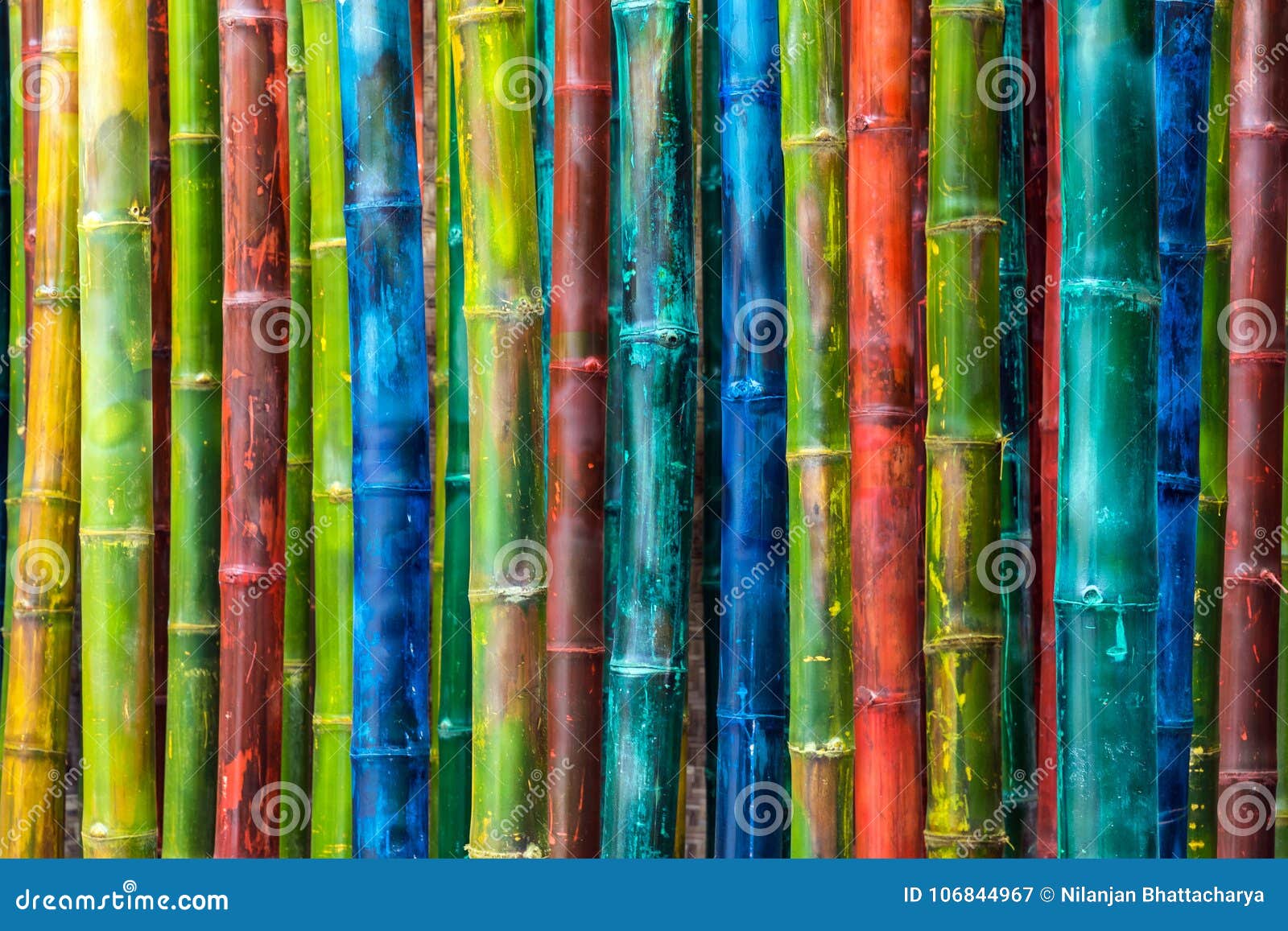 mezcla Asia Salir Multi color painted bamboo stock image. Image of orange - 106844967