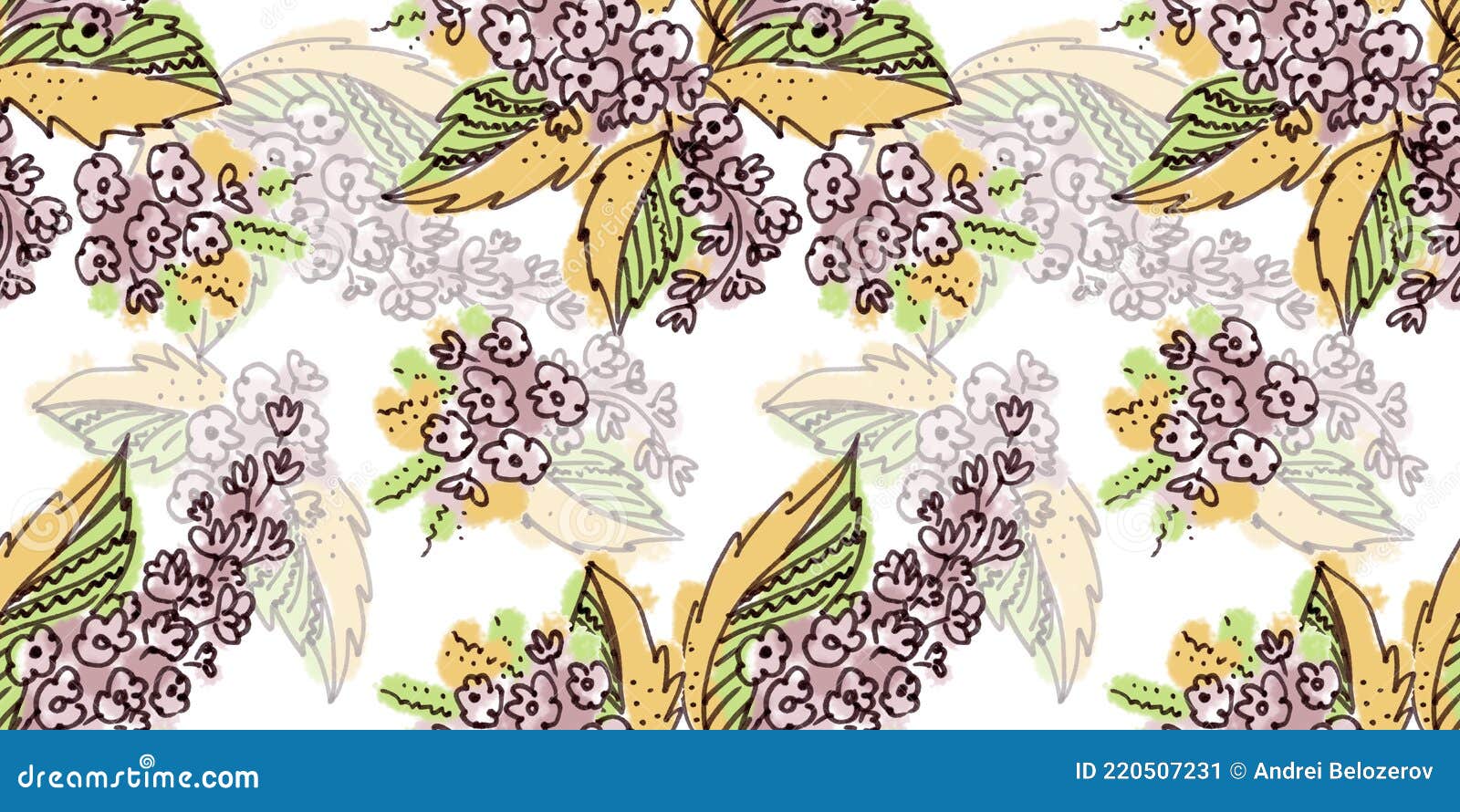 multi color seanless pattern of s in the style of line art on a white background. purple, green, yellow and
