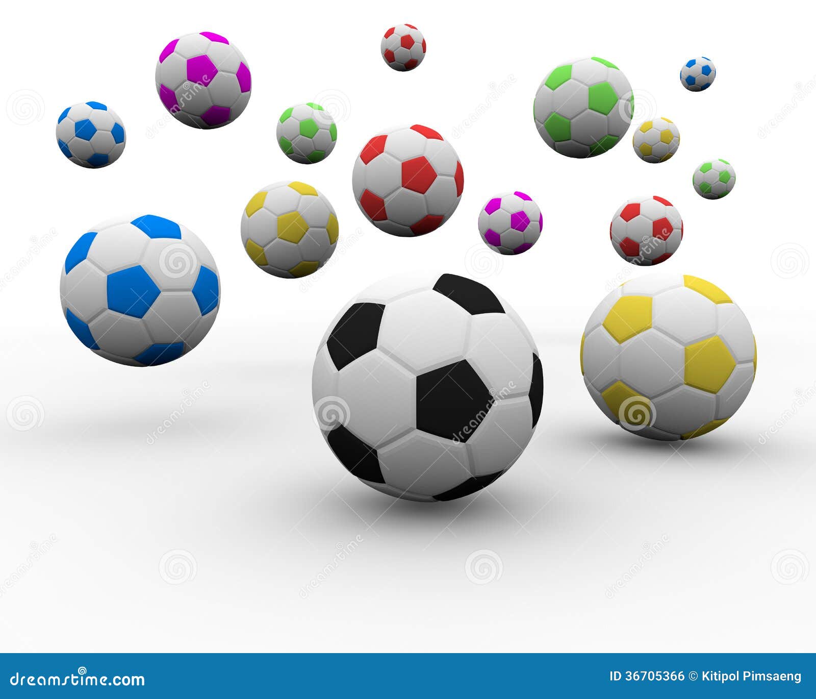 Multi Color Soccer Ball Royalty Free Stock Image Image 36705366