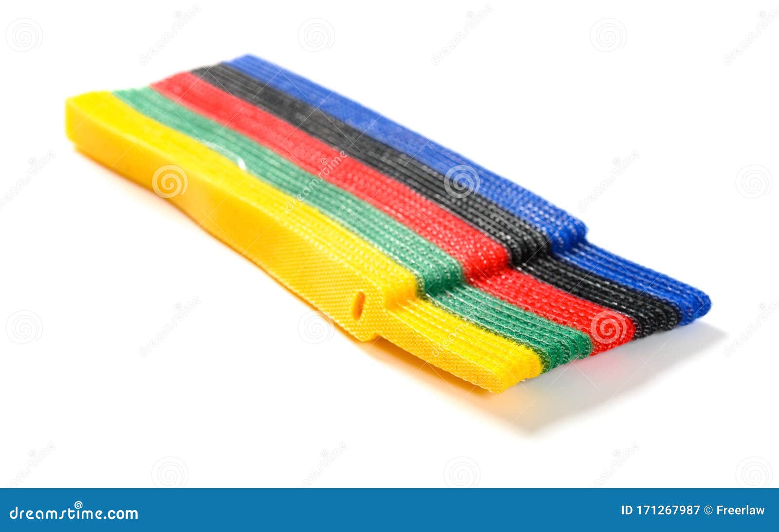 Multicolor Velcro Cable Tie Stock Image Image of twist, fastener 171267987