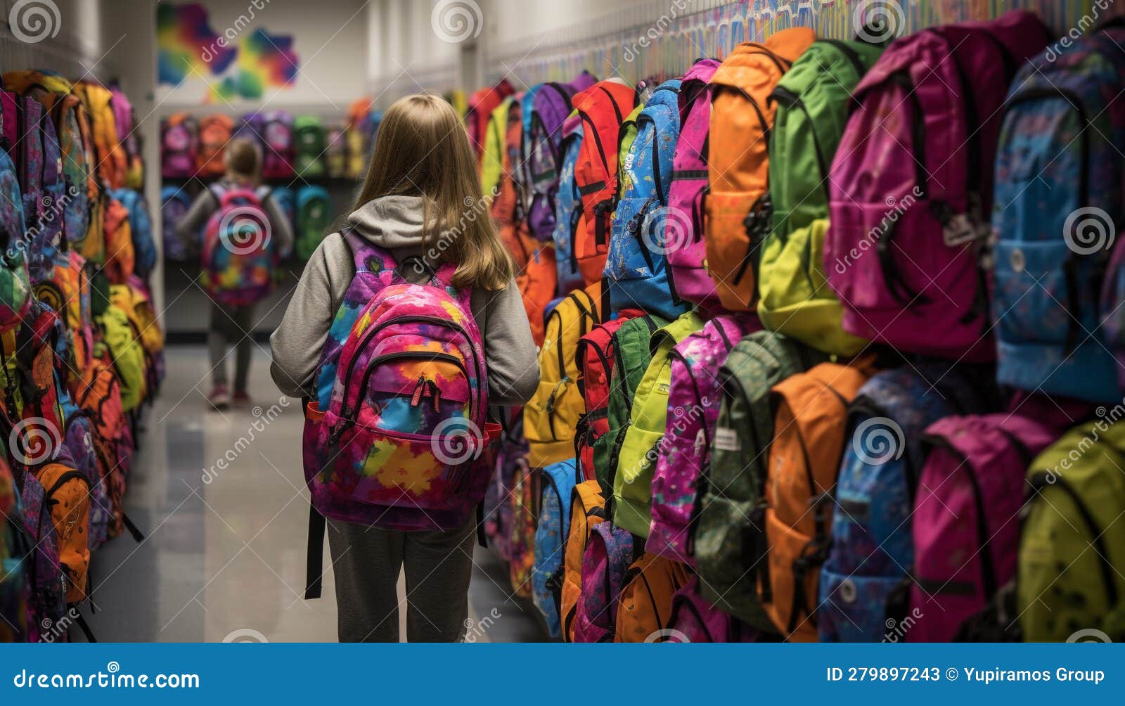Multi Colored Backpacks Stacked in a Retail Store for Outdoor