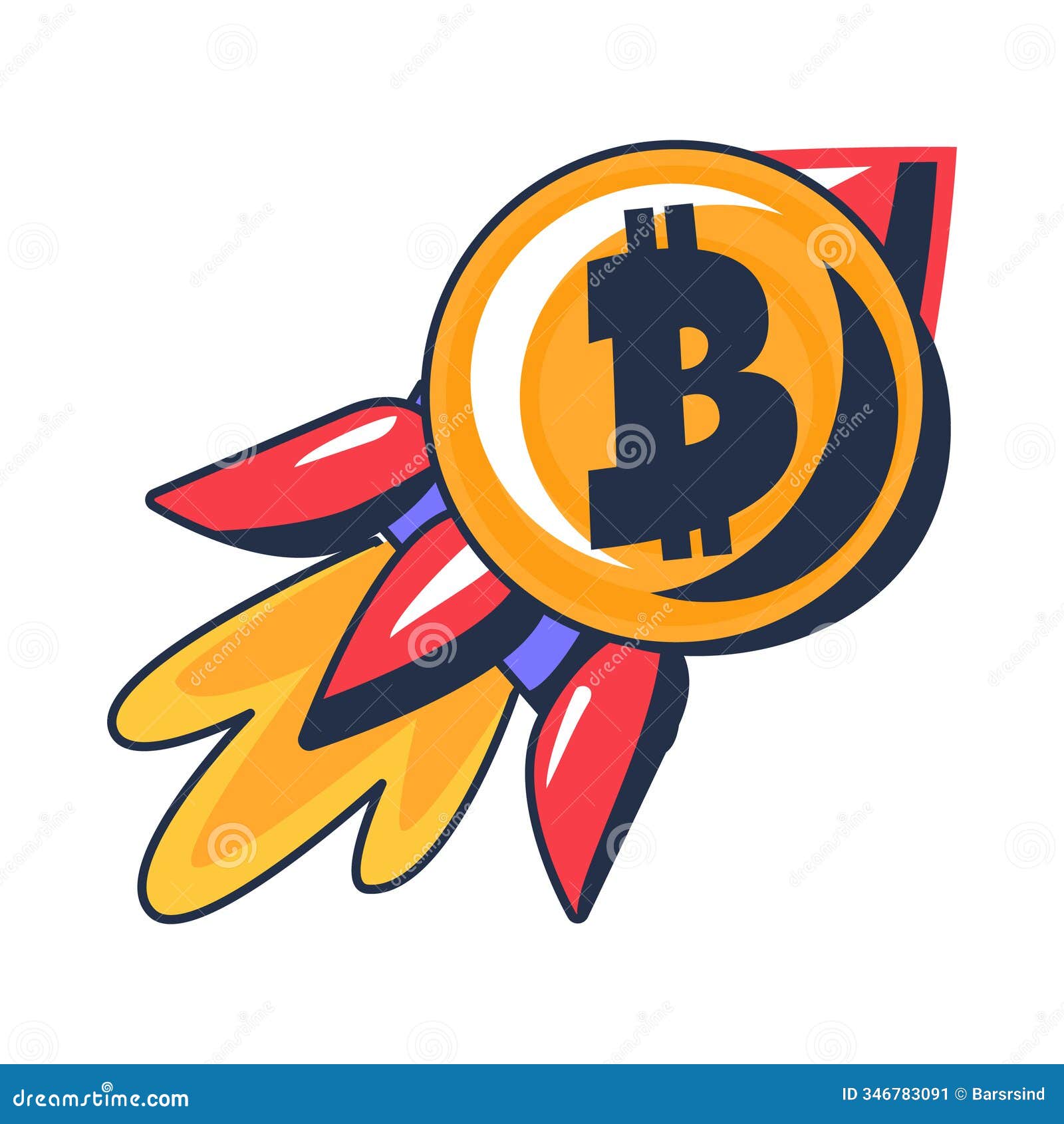 Multi Colored Bitcoin Cryptocurrency Icon Stock Vector - Illustration of  crypto, blockchain: 346783091