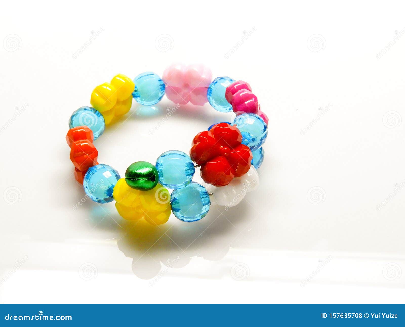 Multi-colored Bracelets with Beads. Colourful Child`s Bead Bracelet ...