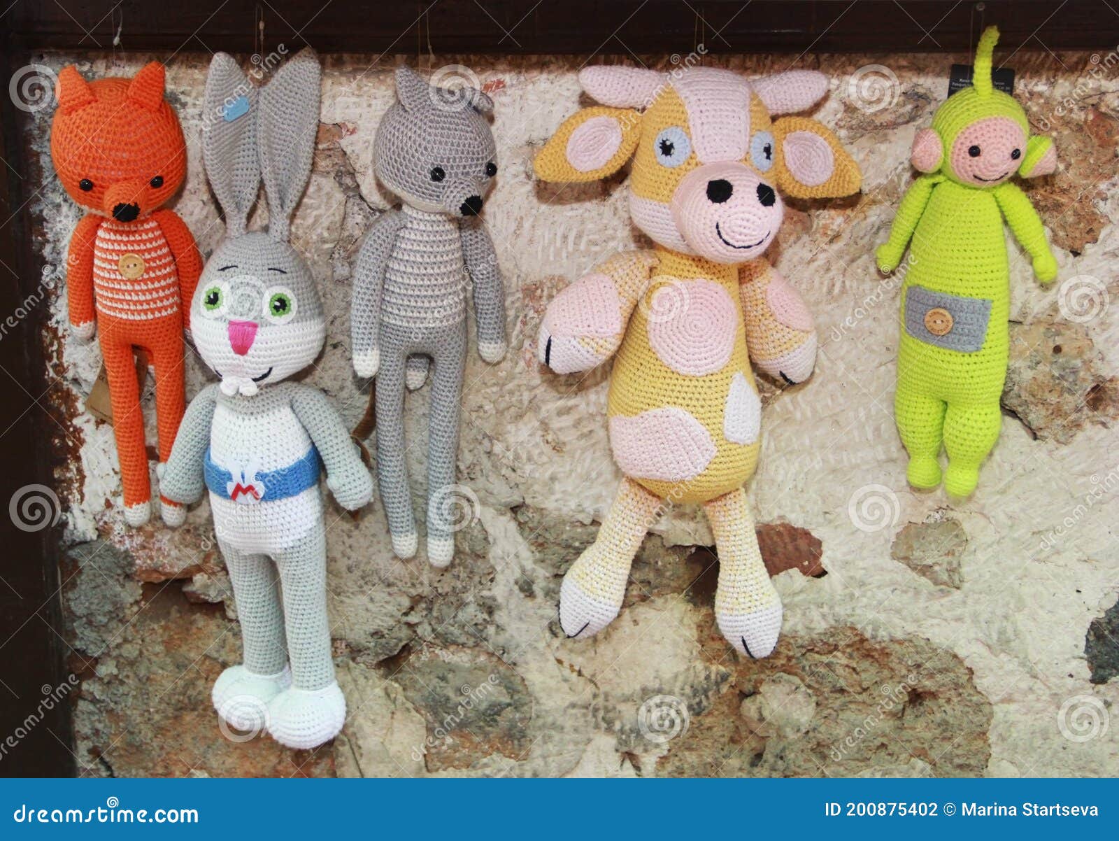 Multicolored Children`s Toys Made of a Thread Editorial Photography