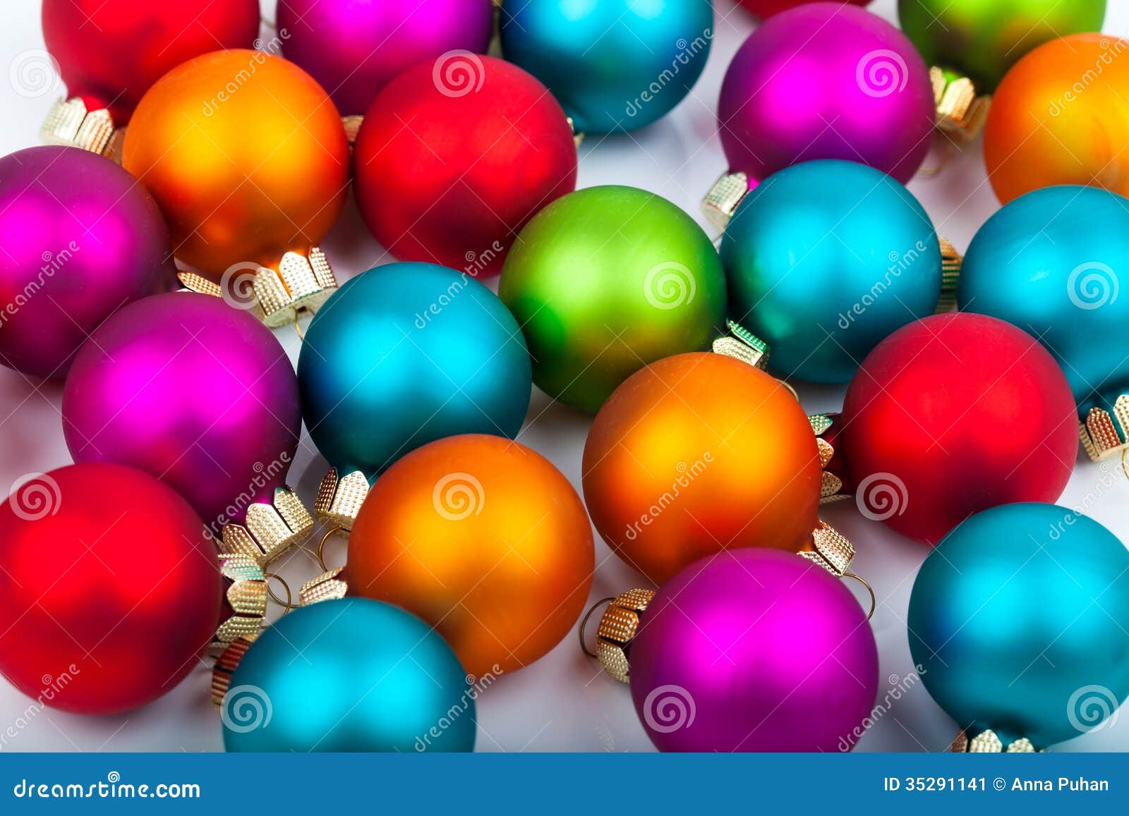 Multicolored Christmas Baubles Stock Image Image of decor
