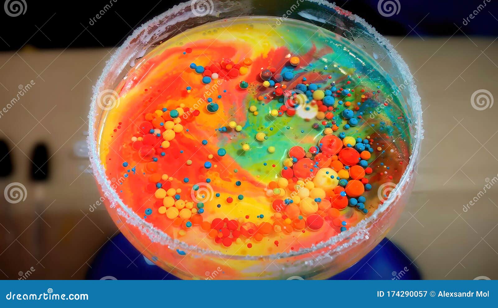 Multi-colored Cocktail in a Glass Stock Image - Image of artistic ...