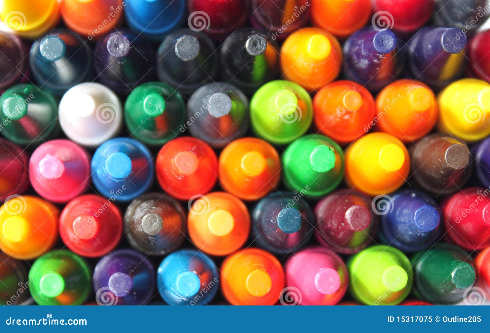 Multi colored crayons stock image. Image of crayon, back 15317075